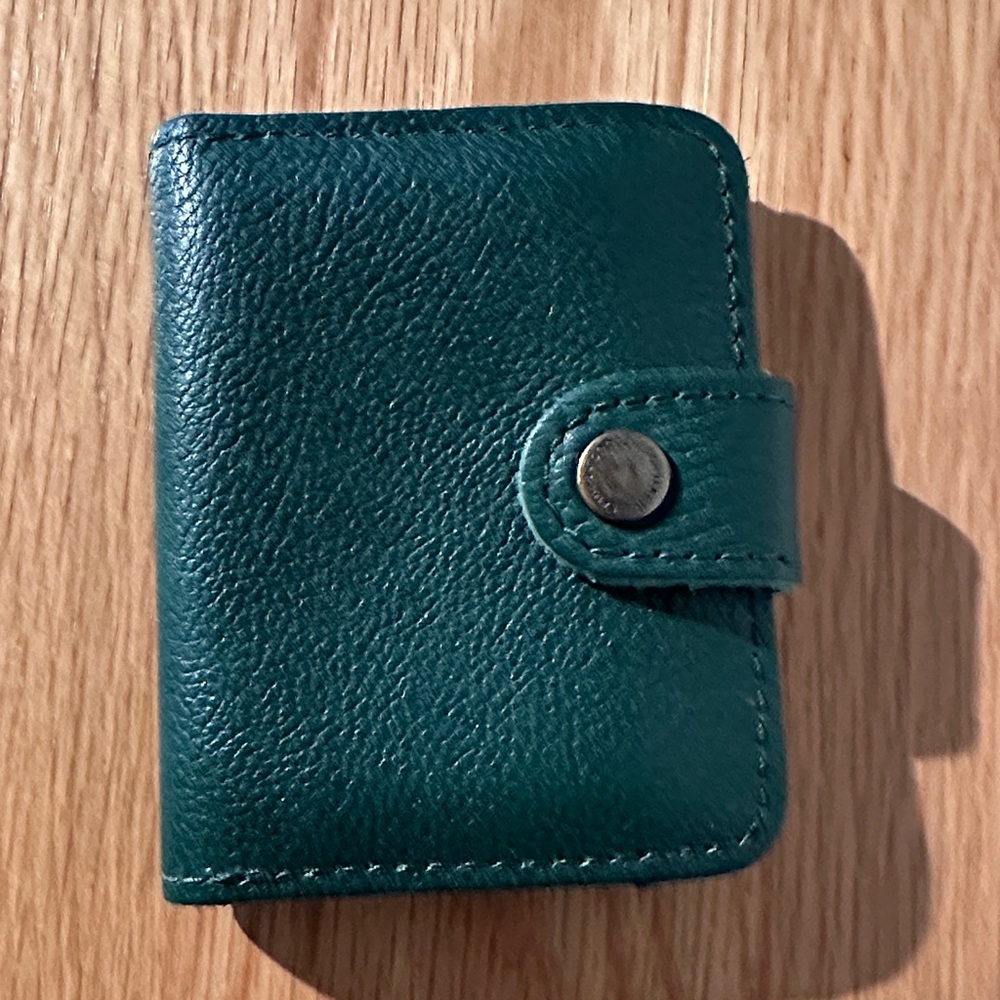 Portland Leather Mini Bifold Wallet Green Leather